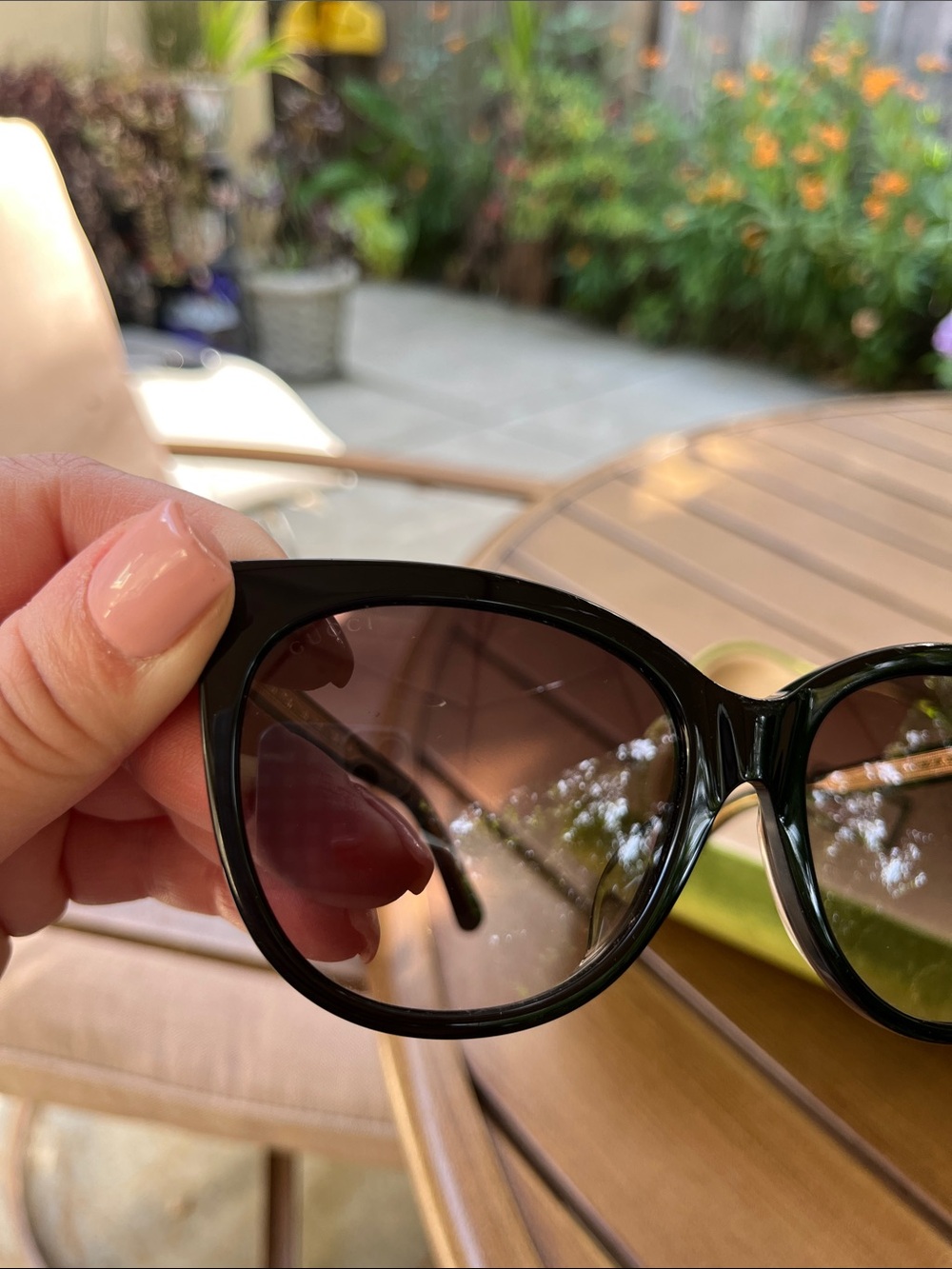 Gucci Black Frame Sunglasses with Brown Gradient Lenses - Picture 10 of 15